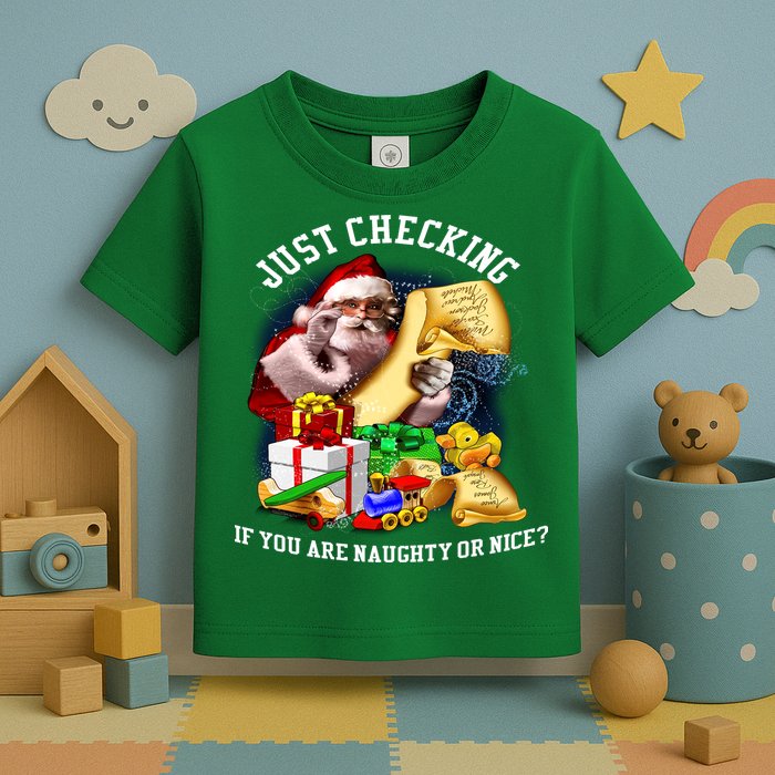 Santa Just Checking If You Are Naughty Or Nice Toddler T-Shirt