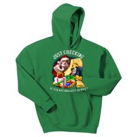 Santa Just Checking If You Are Naughty Or Nice Kids Hoodie