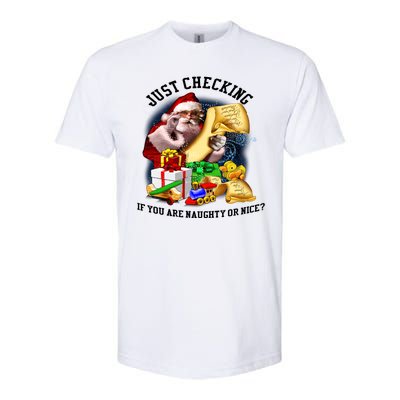 Santa Just Checking If You Are Naughty Or Nice Softstyle® CVC T-Shirt