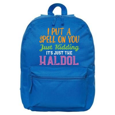 Spell Just Ding Haldol Funny Nurse Halloween Rn Icu Gift 16 in Basic Backpack