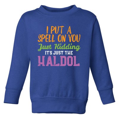 Spell Just Ding Haldol Funny Nurse Halloween Rn Icu Gift Toddler Sweatshirt