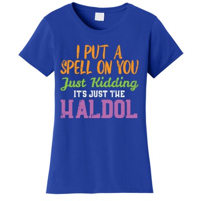 Spell Just Ding Haldol Funny Nurse Halloween Rn Icu Gift Women's T-Shirt