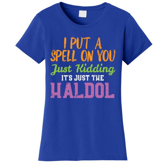 Spell Just Ding Haldol Funny Nurse Halloween Rn Icu Gift Women's T-Shirt