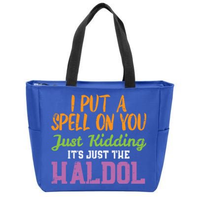 Spell Just Ding Haldol Funny Nurse Halloween Rn Icu Gift Zip Tote Bag