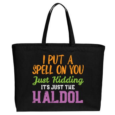 Spell Just Ding Haldol Funny Nurse Halloween Rn Icu Gift Cotton Canvas Jumbo Tote