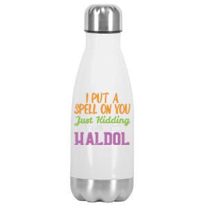 Spell Just Ding Haldol Funny Nurse Halloween Rn Icu Gift Stainless Steel Insulated Water Bottle