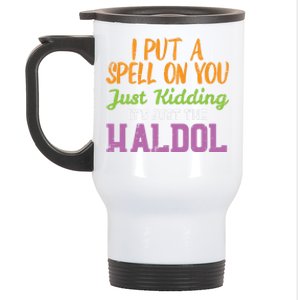 Spell Just Ding Haldol Funny Nurse Halloween Rn Icu Gift Stainless Steel Travel Mug