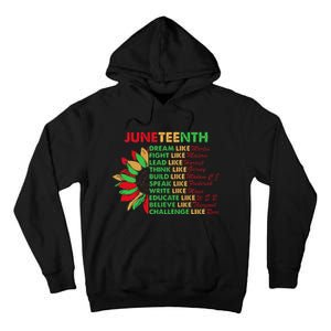 Sunflower Juneteenth Dream Like Leaders Black Tall Hoodie