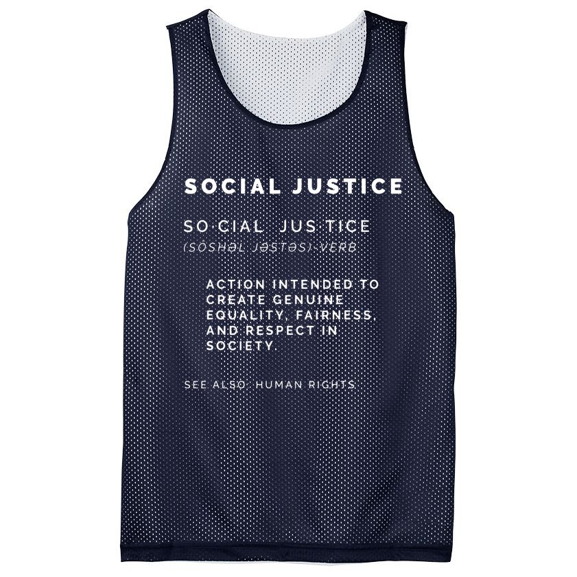 Social Justice Definition SJW, Liberal, Civil Rights Mesh Reversible Basketball Jersey Tank