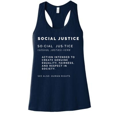 Social Justice Definition SJW, Liberal, Civil Rights Womens Tank Top