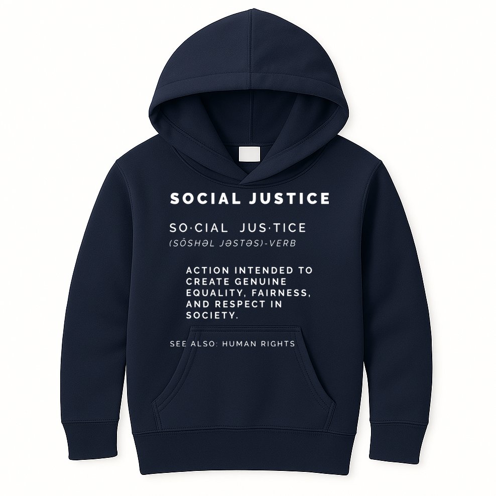 Social Justice Definition SJW, Liberal, Civil Rights Kids Hoodie