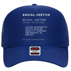 Social Justice Definition SJW, Liberal, Civil Rights High Crown Mesh Back Trucker Hat