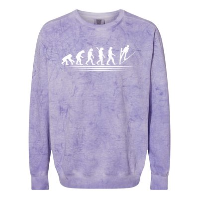 Ski Jumper Evolution Winter Sport Athlete Skijumping Lover Gift Colorblast Crewneck Sweatshirt