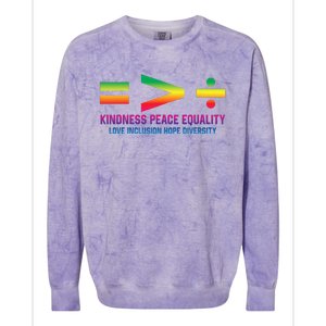 Social Justice Equality Greater Than Division Colorblast Crewneck Sweatshirt