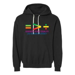 Social Justice Equality Greater Than Division Garment-Dyed Fleece Hoodie