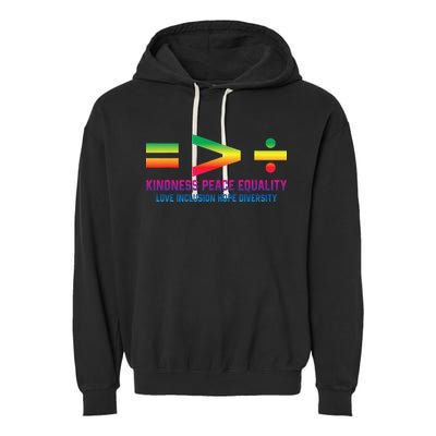 Social Justice Equality Greater Than Division Garment-Dyed Fleece Hoodie