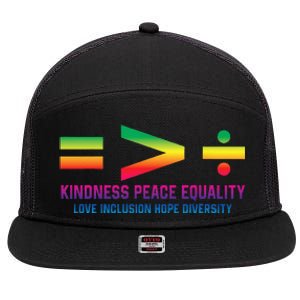 Social Justice Equality Greater Than Division 7 Panel Mesh Trucker Snapback Hat