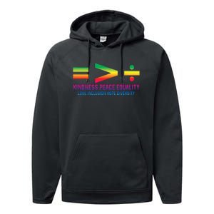 Social Justice Equality Greater Than Division Performance Fleece Hoodie