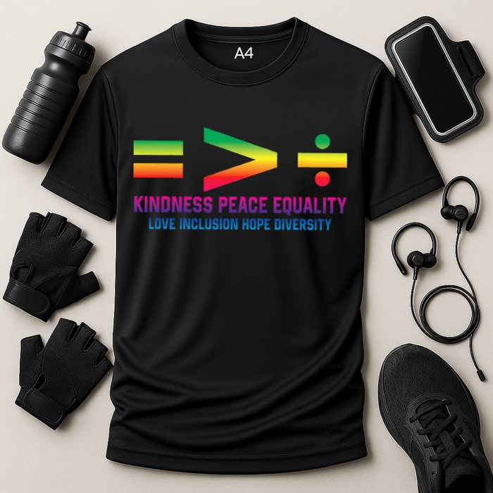 Social Justice Equality Greater Than Division Cooling Performance Crew T-Shirt