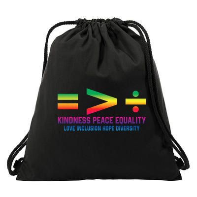 Social Justice Equality Greater Than Division Drawstring Bag