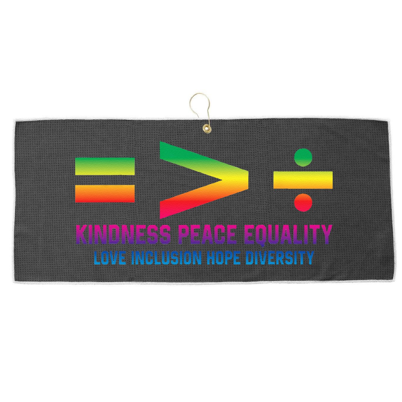 Social Justice Equality Greater Than Division Large Microfiber Waffle Golf Towel