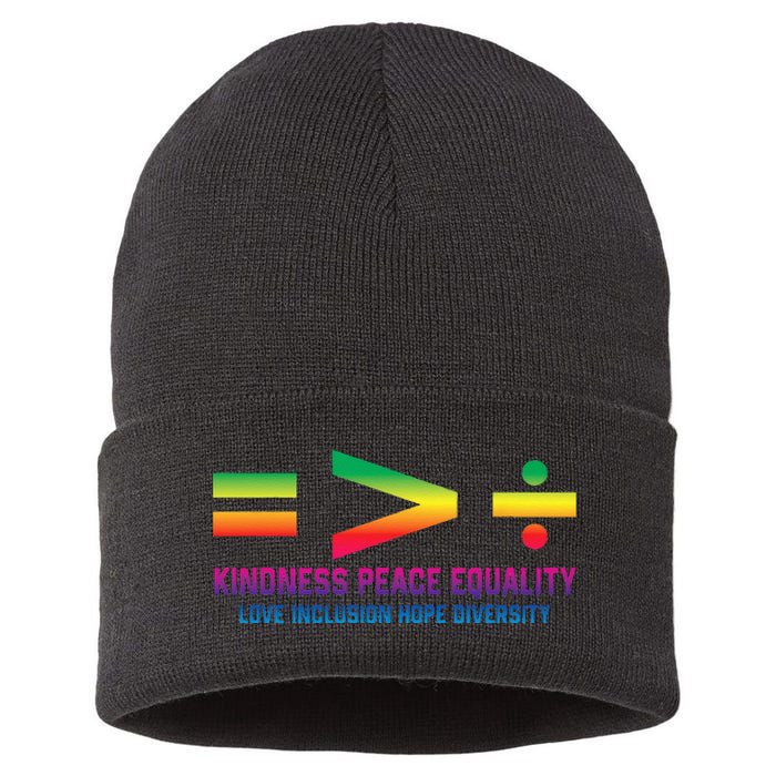 Social Justice Equality Greater Than Division Sustainable Knit Beanie