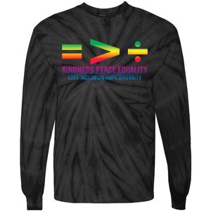 Social Justice Equality Greater Than Division Tie-Dye Long Sleeve Shirt