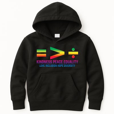 Social Justice Equality Greater Than Division Kids Hoodie