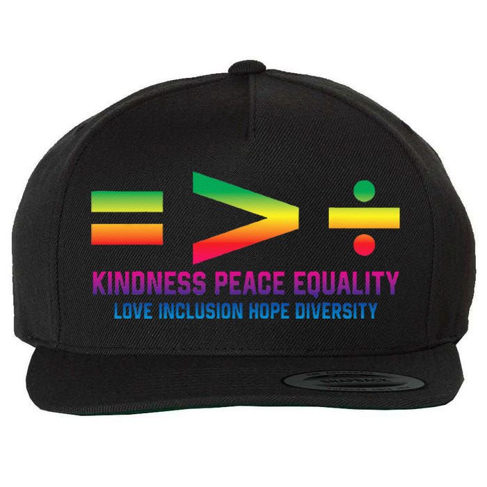 Social Justice Equality Greater Than Division Wool Snapback Cap