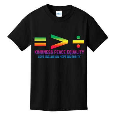 Social Justice Equality Greater Than Division Kids T-Shirt