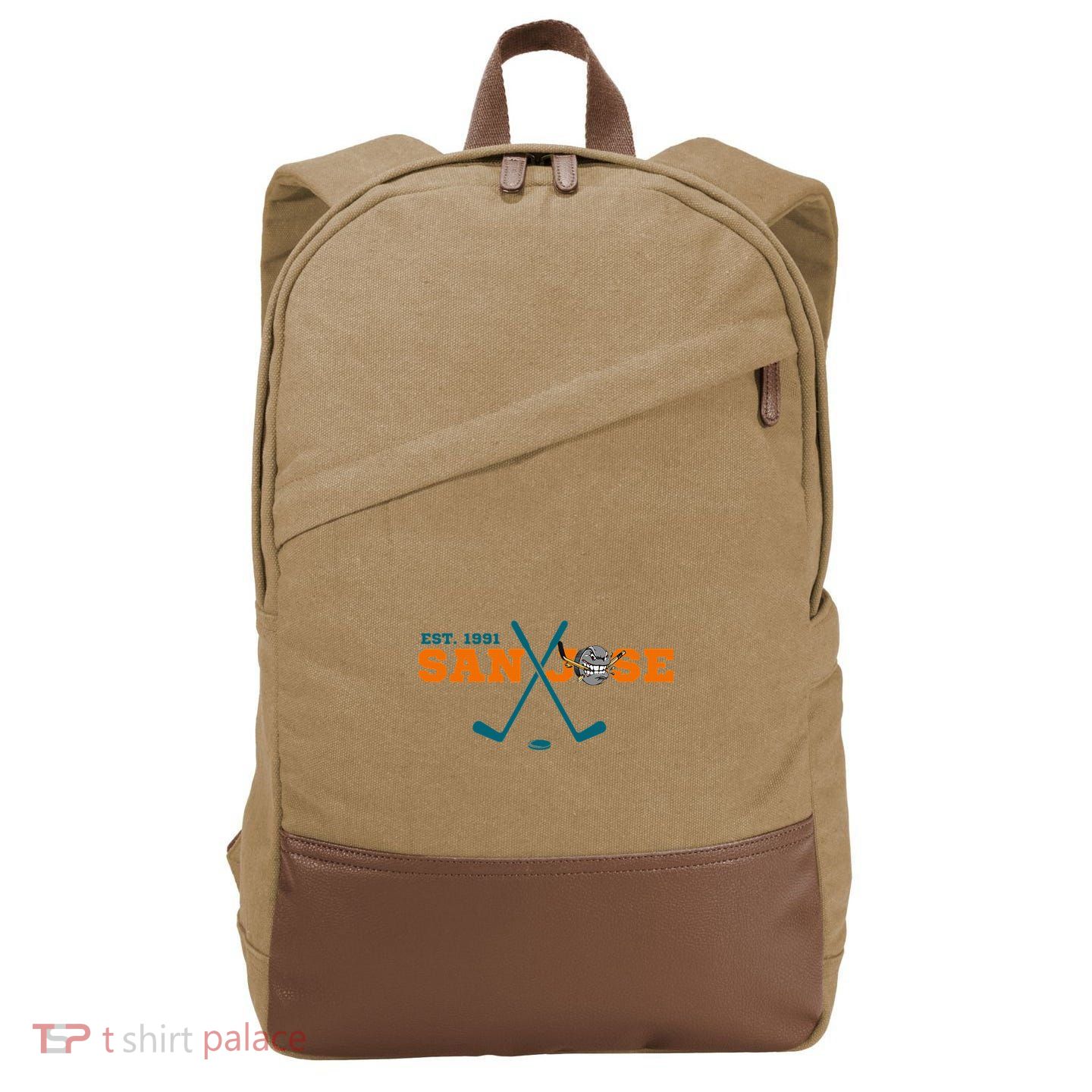 San Jose Est 1991 Sports Team Novelty Athletic Cotton Canvas Backpack