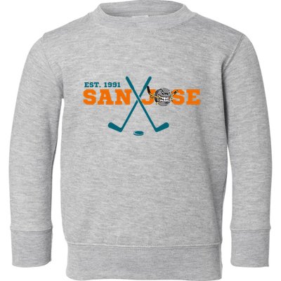 San Jose Est 1991 Sports Team Novelty Athletic Toddler Sweatshirt