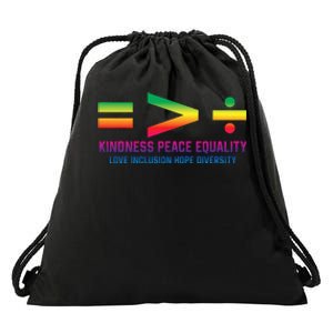 Social Justice Equality Greater Than Division Drawstring Bag