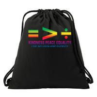 Social Justice Equality Greater Than Division Drawstring Bag