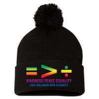 Social Justice Equality Greater Than Division Pom Pom 12in Knit Beanie