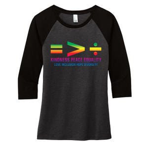 Social Justice Equality Greater Than Division Women's Tri-Blend 3/4-Sleeve Raglan Shirt