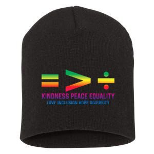 Social Justice Equality Greater Than Division Short Acrylic Beanie