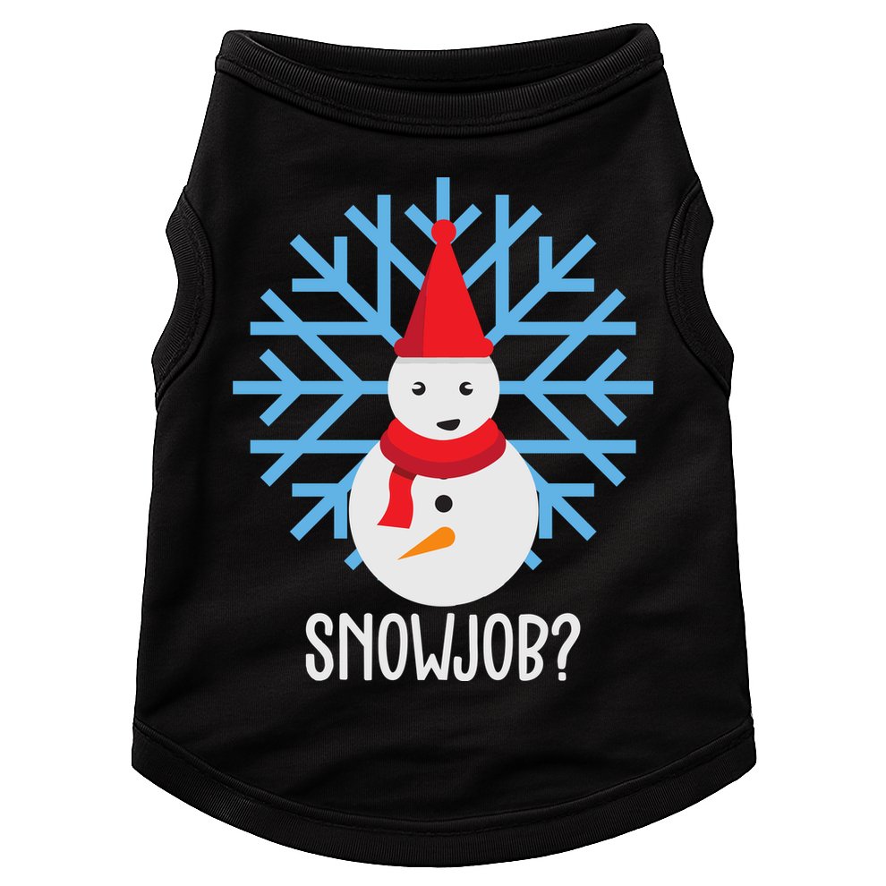 Snow Job Funny Snowman Doggie Tank
