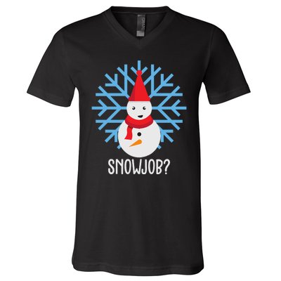 Snow Job Funny Snowman V-Neck T-Shirt