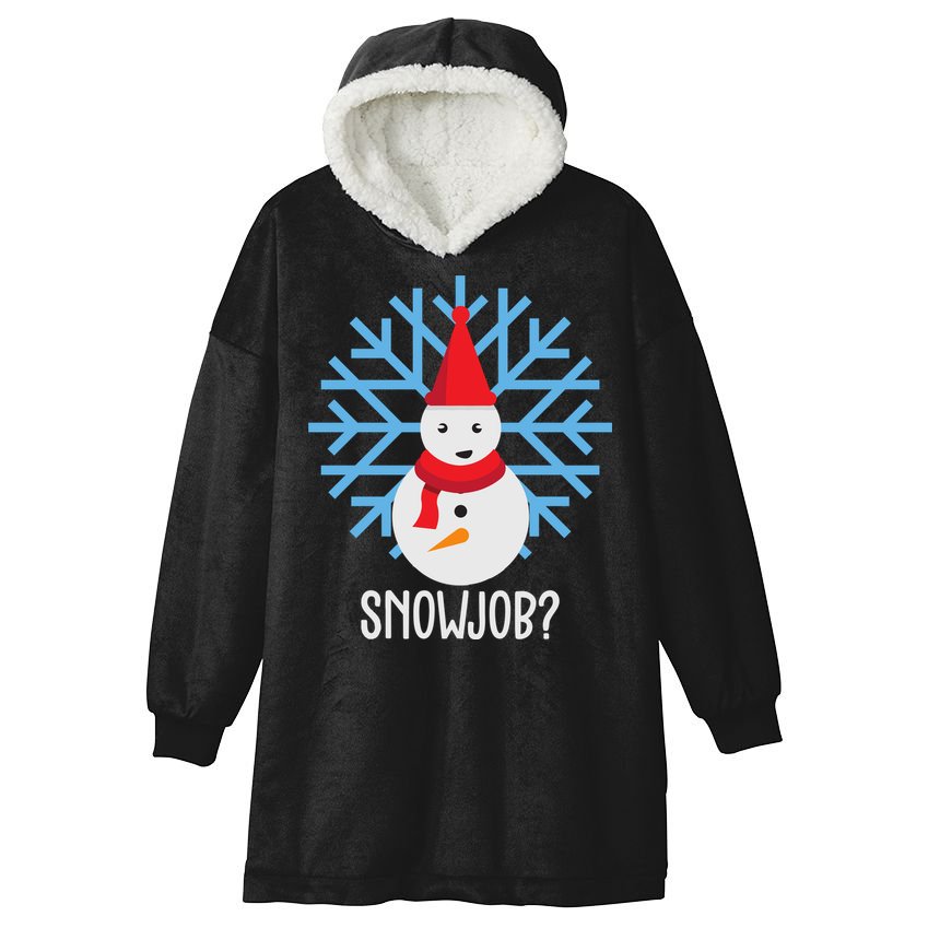 Snow Job Funny Snowman Hooded Wearable Blanket