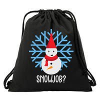 Snow Job Funny Snowman Drawstring Bag