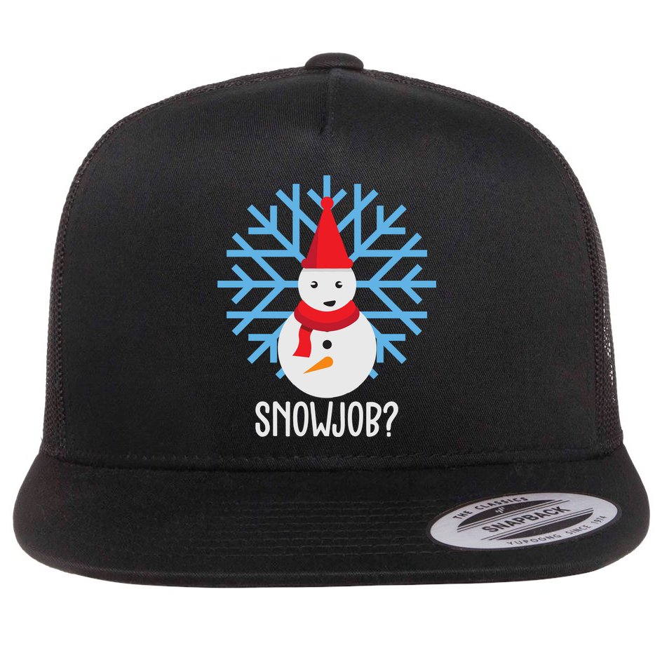 Snow Job Funny Snowman Flat Bill Trucker Hat