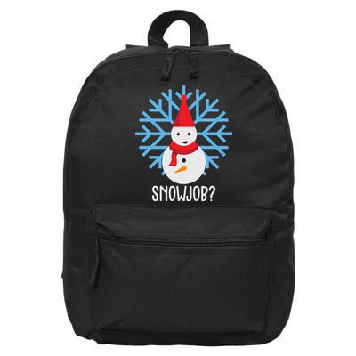 Snow Job Funny Snowman 16 in Basic Backpack