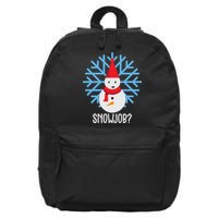 Snow Job Funny Snowman 16 in Basic Backpack