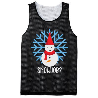 Snow Job Funny Snowman Mesh Reversible Basketball Jersey Tank