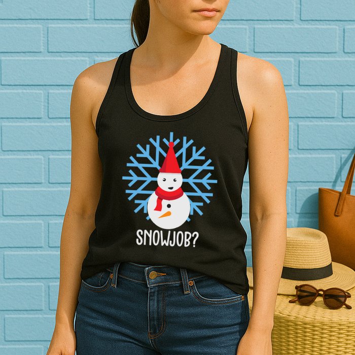 Snow Job Funny Snowman Womens Tank Top