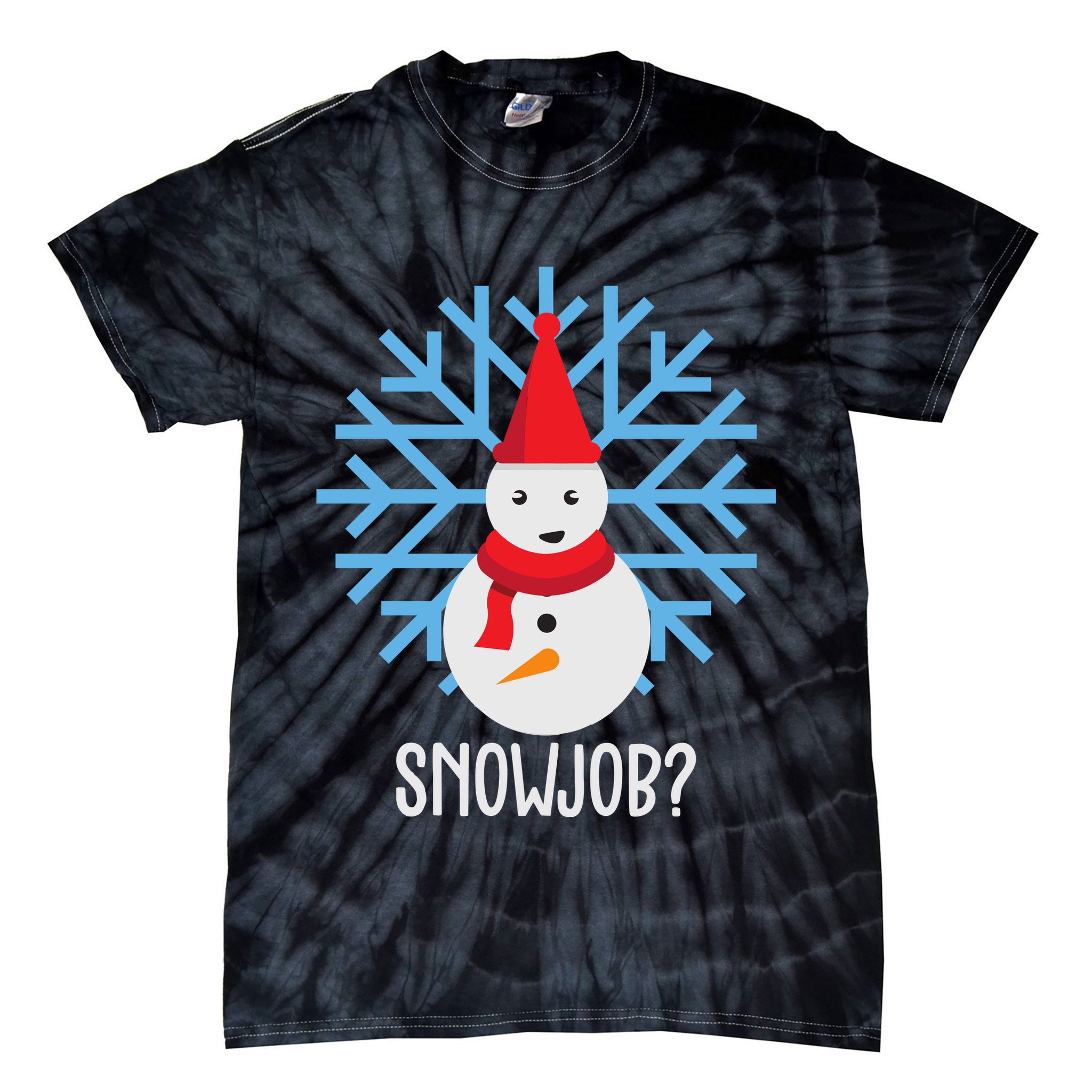 Snow Job Funny Snowman Tie-Dye T-Shirt
