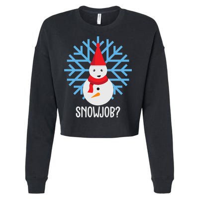 Snow Job Funny Snowman Cropped Pullover Crew