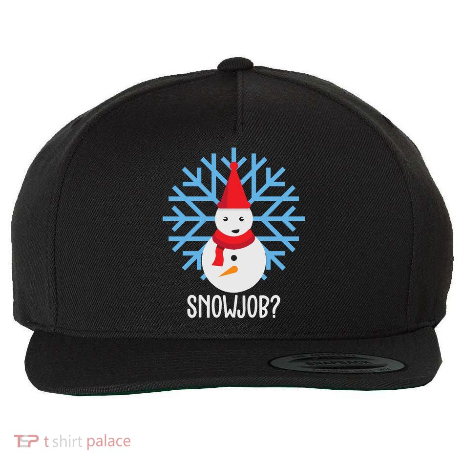 Snow Job Funny Snowman Wool Snapback Cap