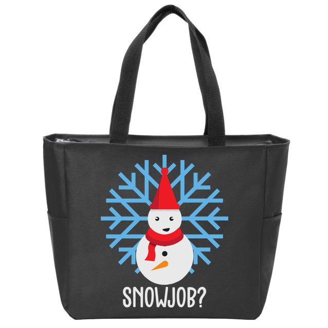Snow Job Funny Snowman Zip Tote Bag
